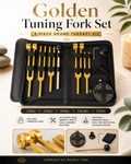 5-Piece Sound Therapy Tuning Fork Set 128/256/384/136.1/528Hz w/ Case