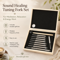 9-Piece Sound Healing Tuning Fork Set w/ Wooden Mallet & Gift Box