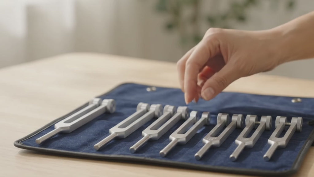 8-Piece Chakra Tuning Fork Set for Healing and Meditation